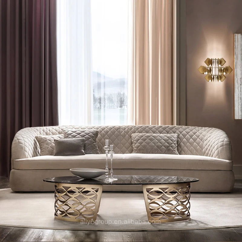 Modern style sectional italy design living room single seater leather sofa, luxury high end velvet arm chair for villa