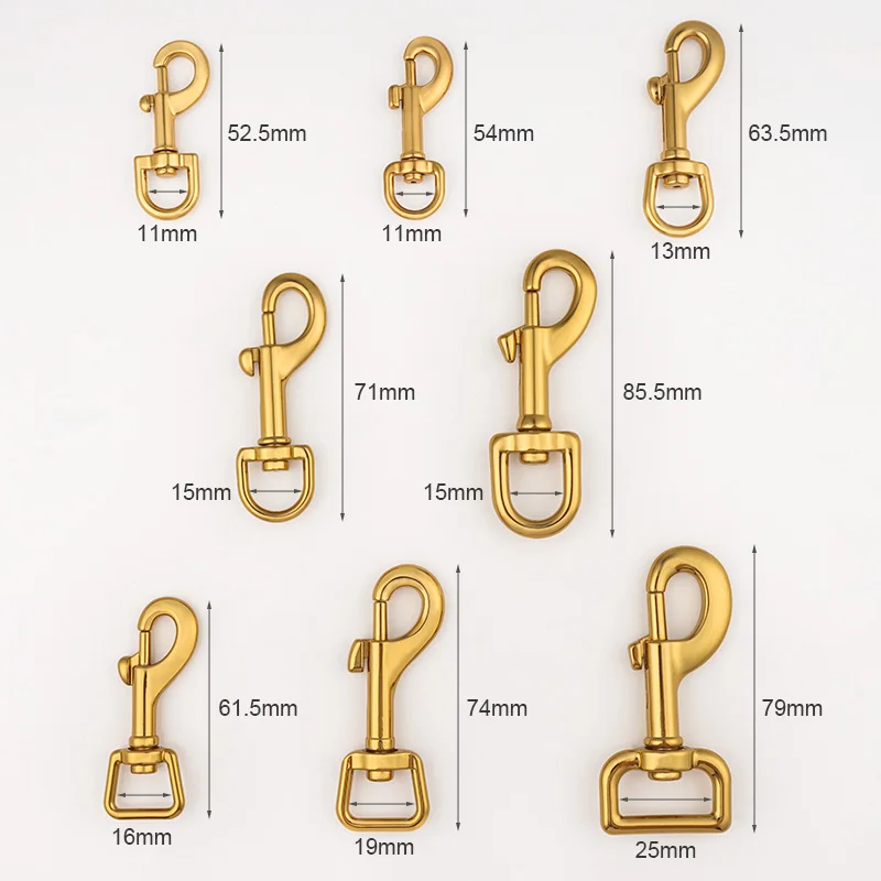 Accessories Handbag Wholesale Swivel Snap Hooks Clips 11mm Tea Gold Swivel Snap Hook Buckle for Dog Leash Purse Bag Diy