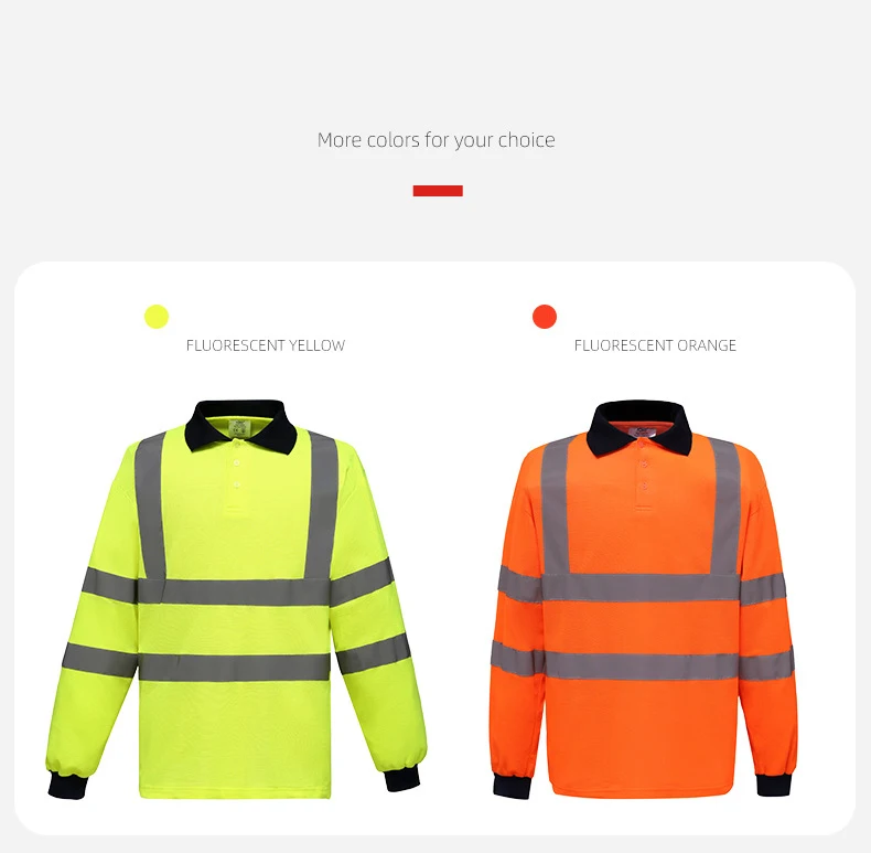 Landscaping Conservation Crossing Guards Shipyards Truck Drivers Safety Workwear Shirts Polo Neck Airport Ground Supports