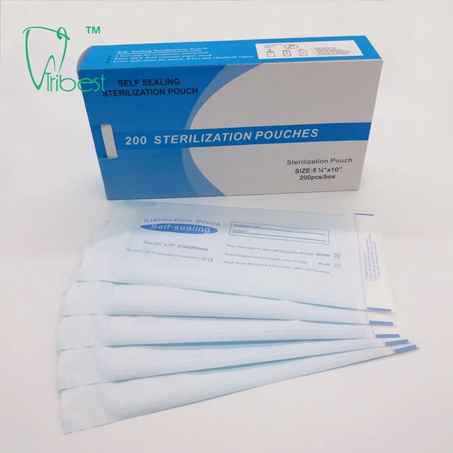Hot selling Medical dental using Self Sealing autoclave sterilization gusseted packaging Pouch