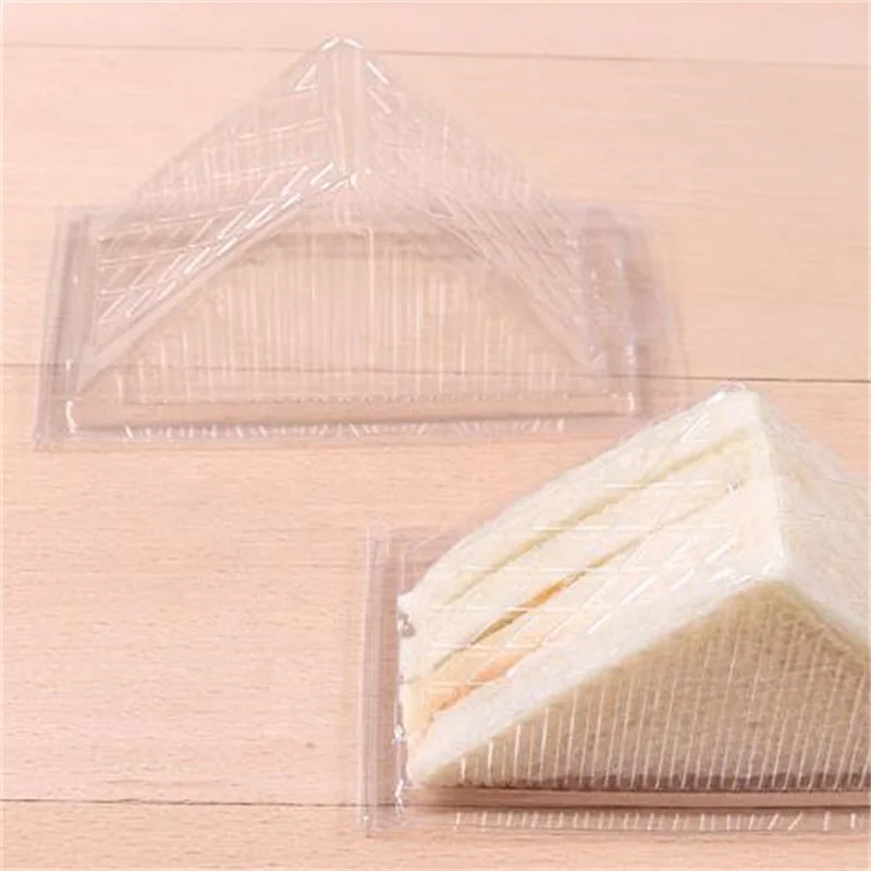 Takeaway Food Boxes Transparent Triangle Bakery Sandwich Plastic Box