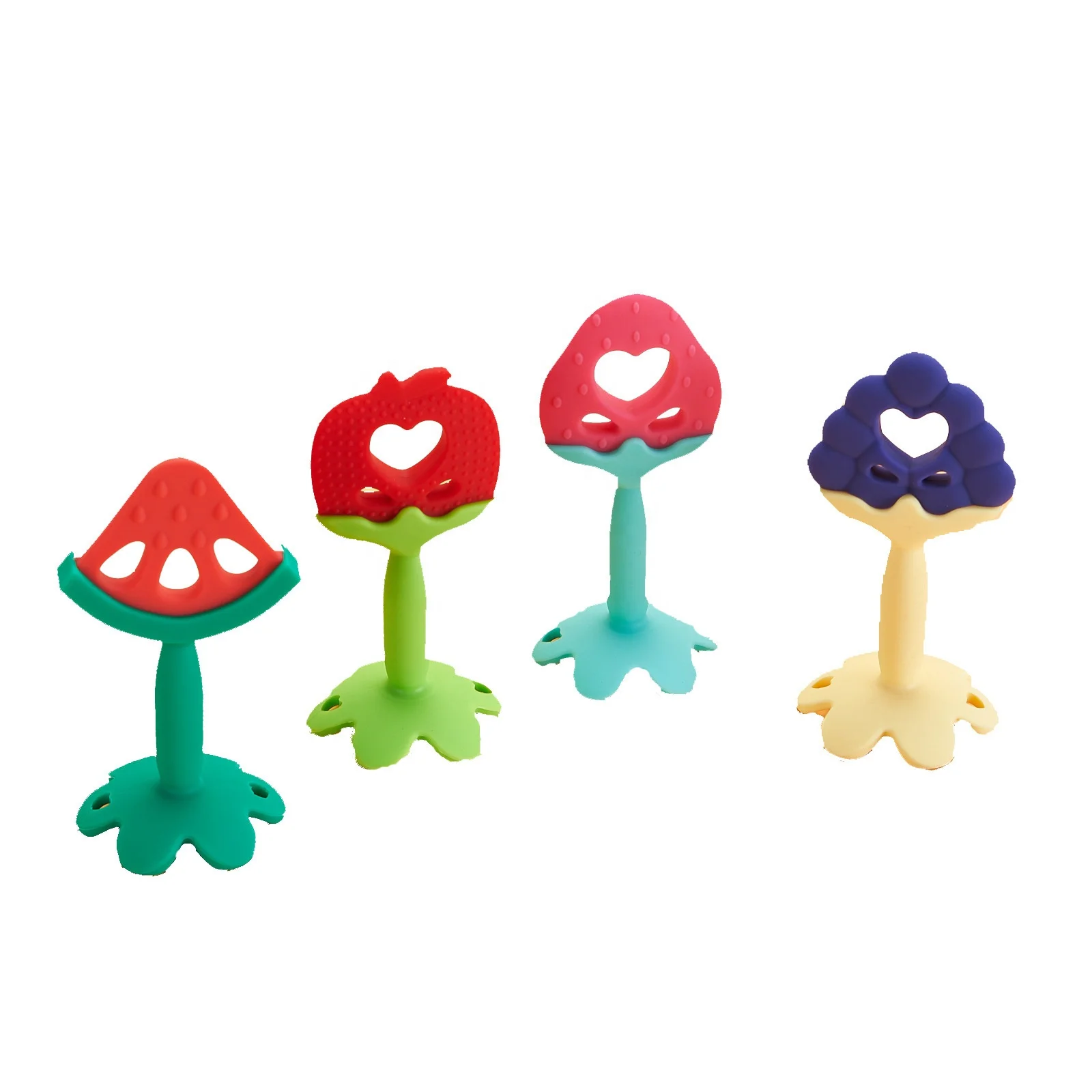 Newborn Gifts Baby Sensory Toys 100% Food Grade Non-toxic And BPA Free Baby Silicone  Teether with suction