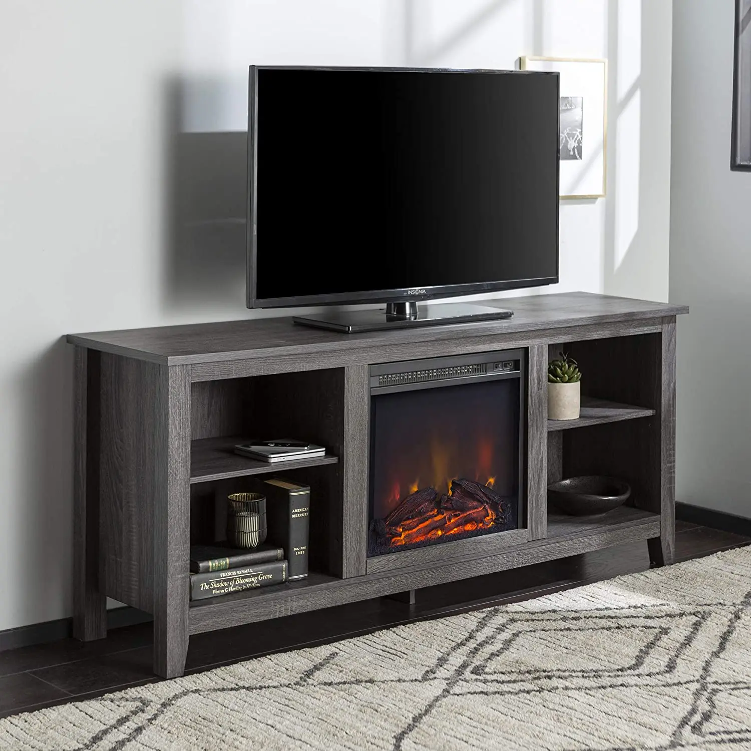 Factory wholesale hot sale cheap beautiful LED indoor TV stand electric fireplace