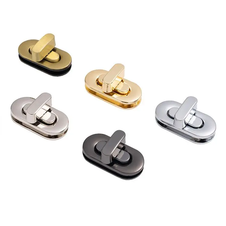 Custom Design Hardware Manufacturer Shoulder Accessories Metal Turn Twist Lock Clasp Bag Locks For Handbags
