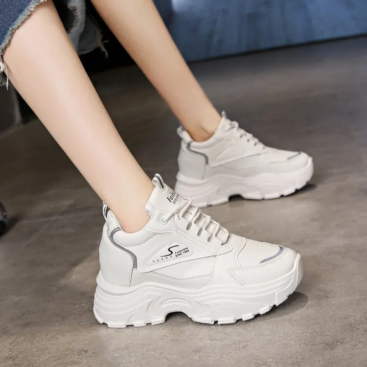 Autumn 2023 New Korean Style Sports Casual Shoes Trendy Thick Sole Increased Single-layer Shoes Torre Shoes for Women