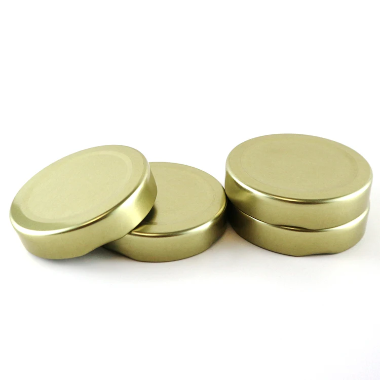Cheap 38mm 43mm 53mm 58mm 63mm 70mm 82mm Light Gold Metal Tin Cap/ Lid Tinplate Twist Off Lid