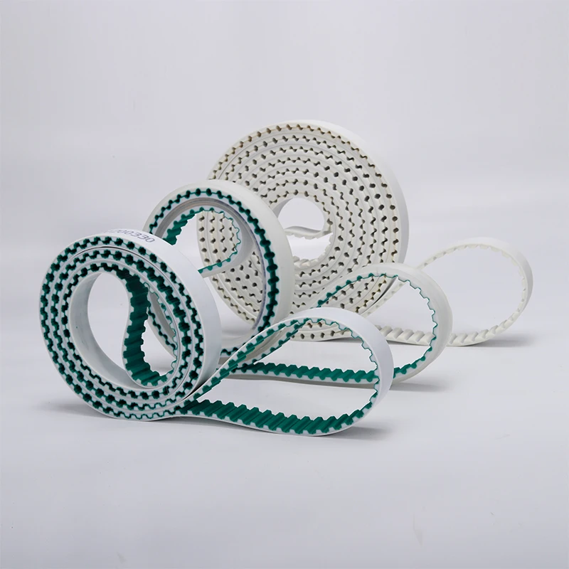 High strengthen truly endless pu timing belt with red rubber coating extra flexible steel cord pu timing belt