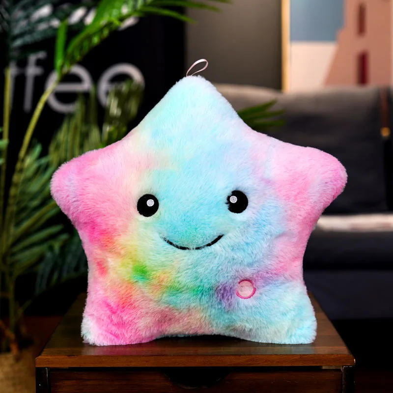 Creative LED Flash Multi Colour Soft Star Stuffed Star Shaped Pillow LED Light up Star Toy