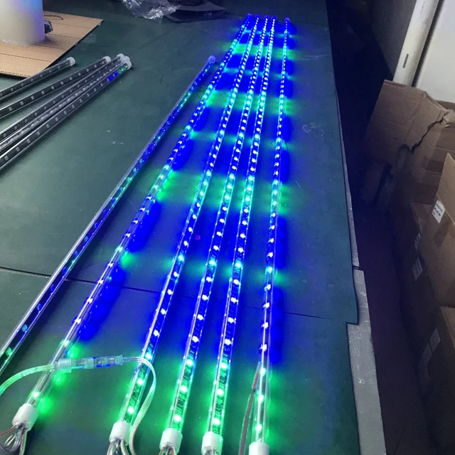 Светодиодные лампы ws2811 индивидуально адресуемые RGB 3d светодиодные пиксельные трубки адгезионные rgb метеоритный дождь ночной