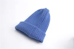 Hot Selling Long Beanie Warm Pink Baby Girls Cap Blank Sweater Boy Hats Toddler Unisex Cotton Winter Beanie Hat Knit For Kids