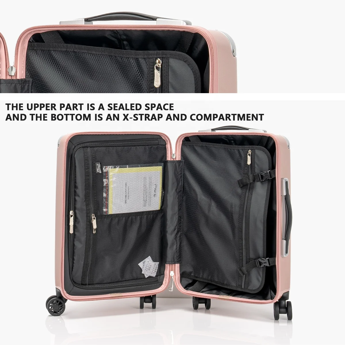 New arrival carry on luggae smart trolley luggage vintage travel hard case  travel bag set