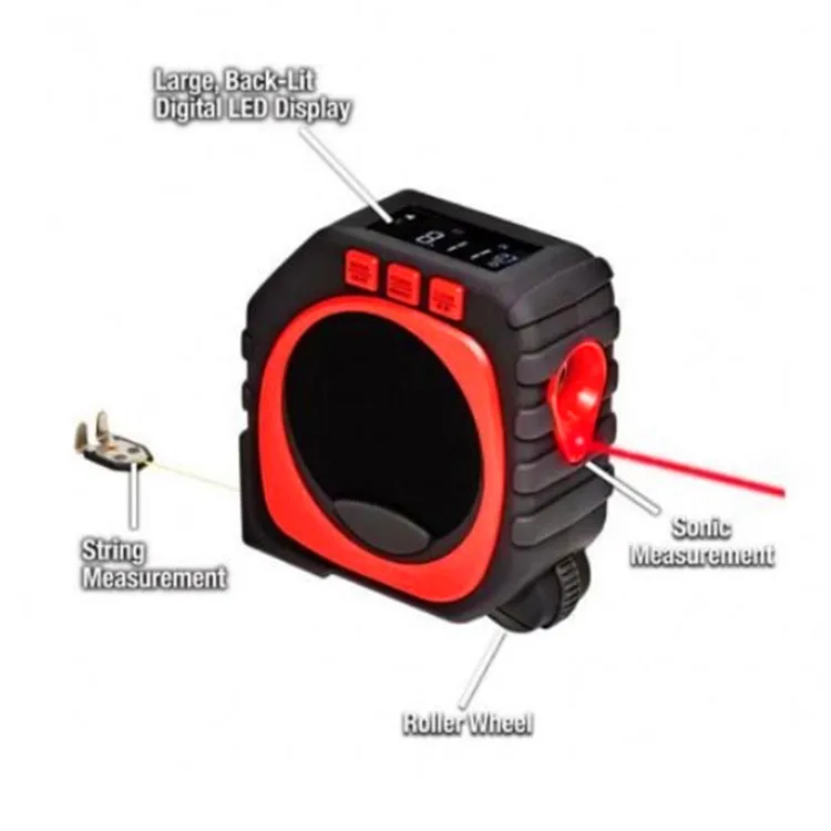 
Digital Tape Measure Measure King 3-in-1 LED Digital Display Laser Measure 