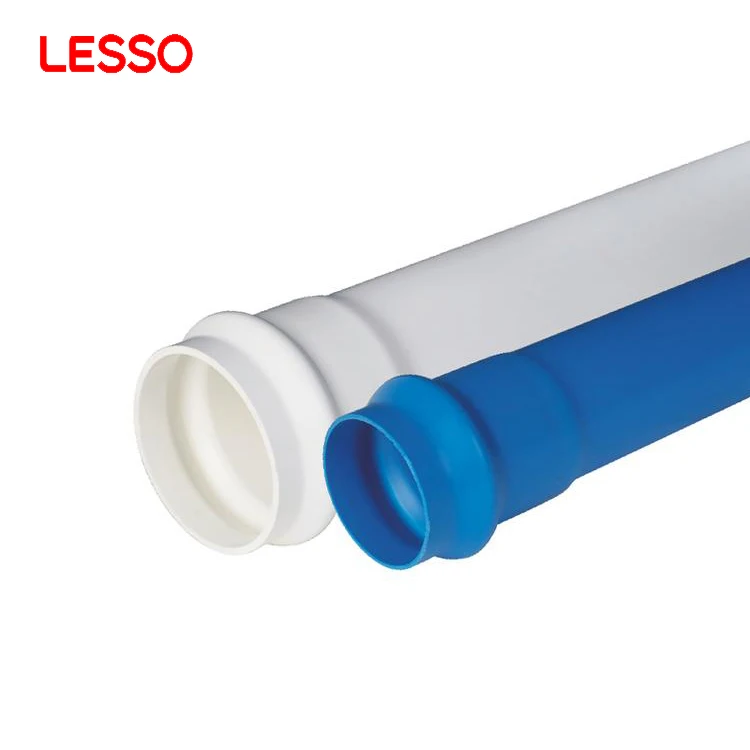 LESSO high temperature resistance durable plastic 100mm blue pvc water supply pipe and fittings