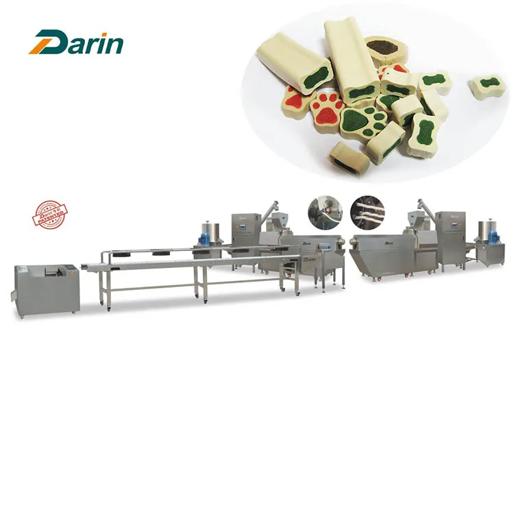 Dry Extruded Dog Food Production Line / Pet Food Processing Machine Pet Treats Dog Chews Food Extruder Machine