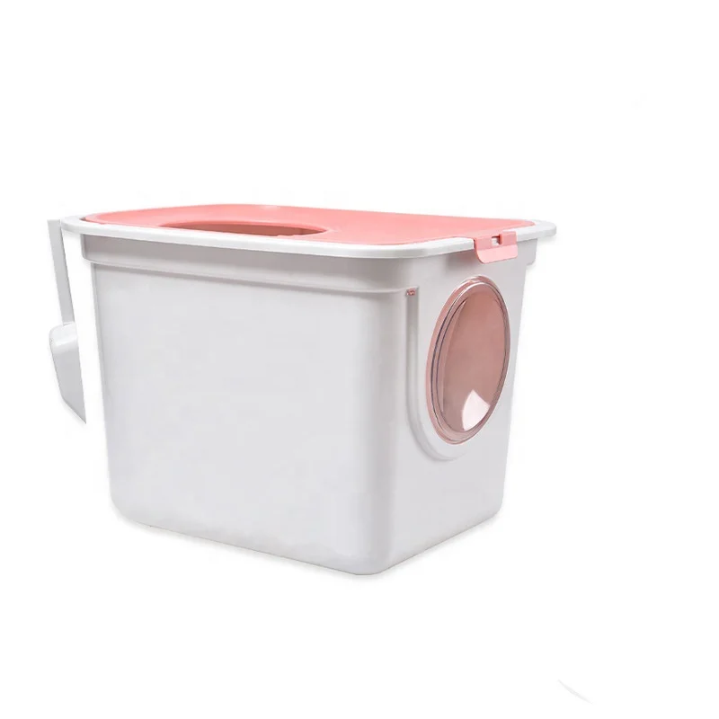 2020 New Type Pet Cat Litter Box Toilet Fully Enclosed Splash-Proof Cat Sandbox Double Door Top-in