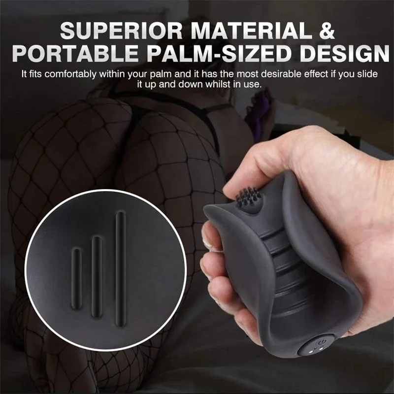 Full Silicone Male Masturbator 10 Vibration Modes Handheld Electric Sex Toy Penis Massager Penis Vibrator For Men