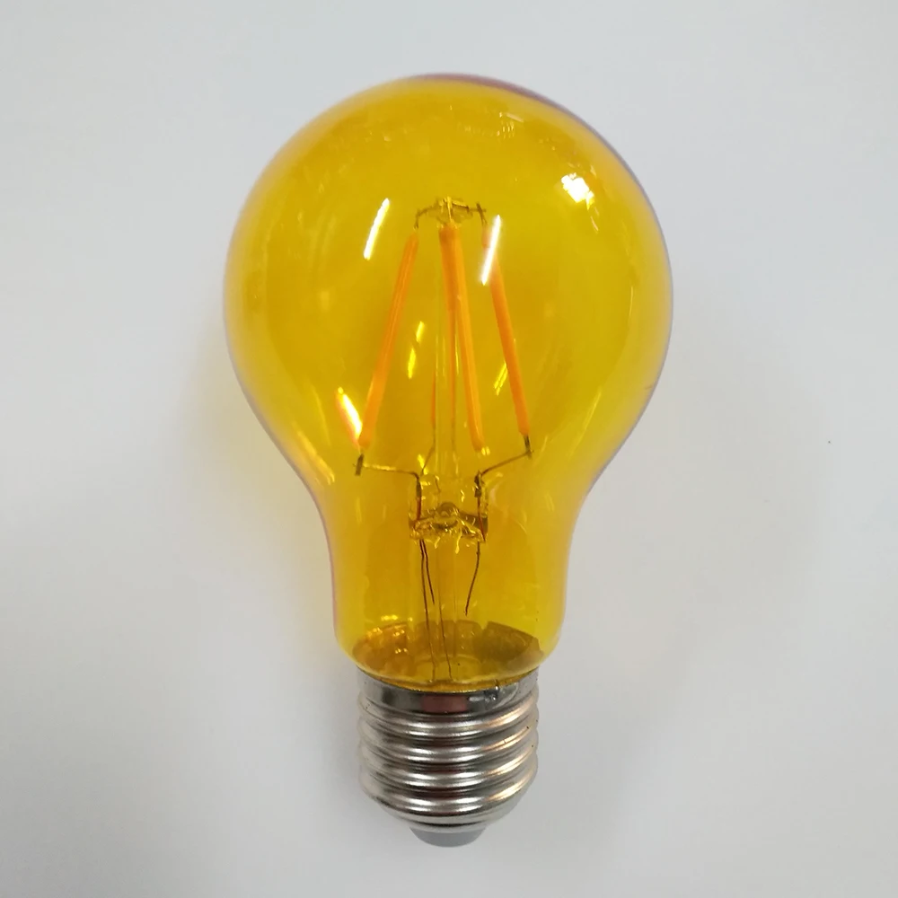 
Eslas A60 Series Clear Glass Yellow Light Color LED Bulb 220-240V E27 for Christmas Halloween New Year Celebration 