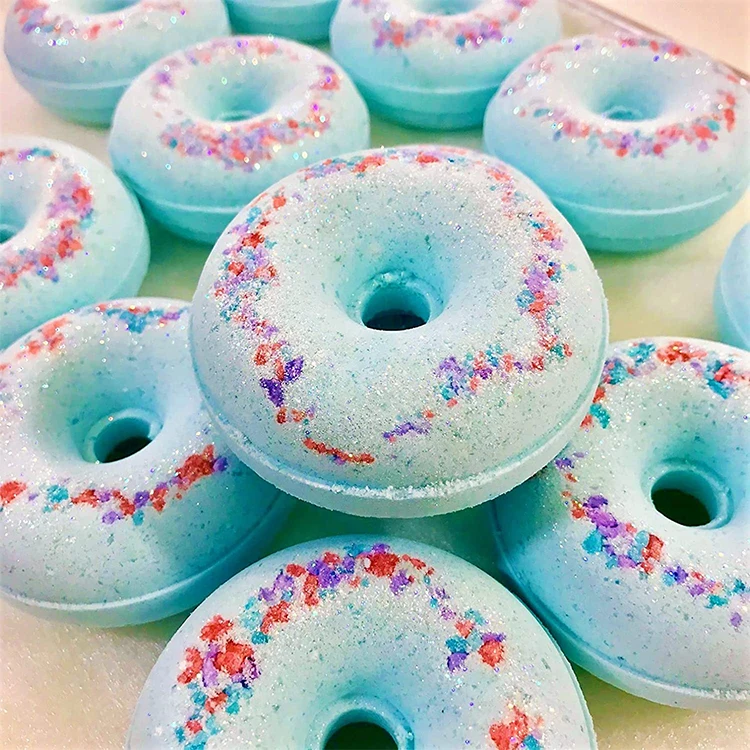 Custom 100g Natural Donut Shape Bath Bombs Moisturizing Bath Fizzer