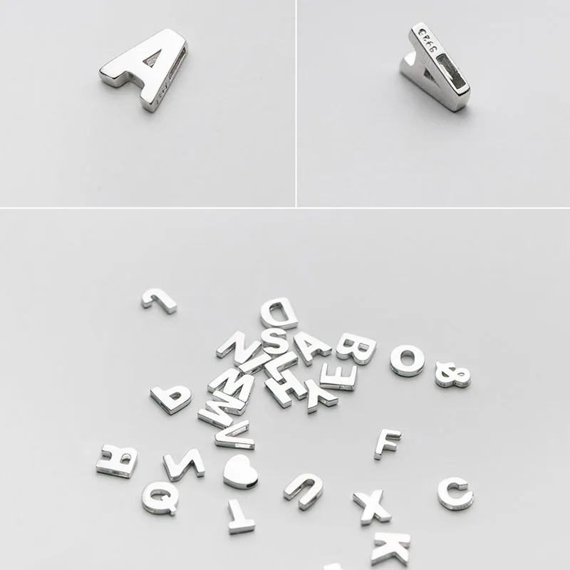 Fine Jewelry 925 Sterling Silver Custom Letter Charms Gold Plated Initial Pendant