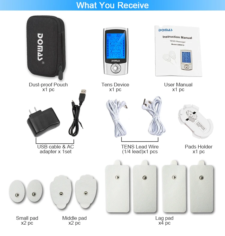 DOMAS Mini 2 Channel  Muscle Stimulator Slimming Machine Fitness Therapy  Massager ems tens