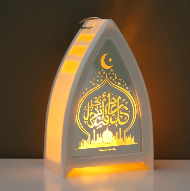 Wooden Ramadan Decorations Arabic calligraphy Battery Decor Patterned gold islamic Lamp eid mubarak Light