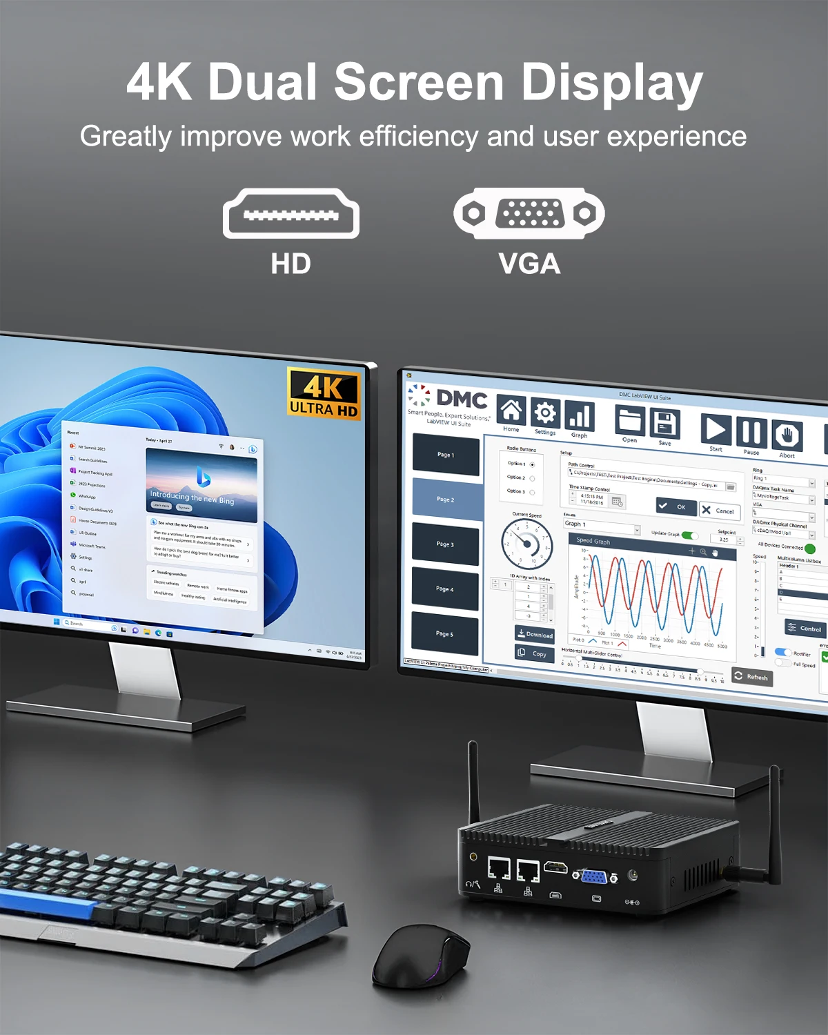 New Mini PC Intel Celeron J4125 Processor Win10 IoT HD-MI VGA 4K Customizable OEM ODM for HTPC Desktop Small Computer