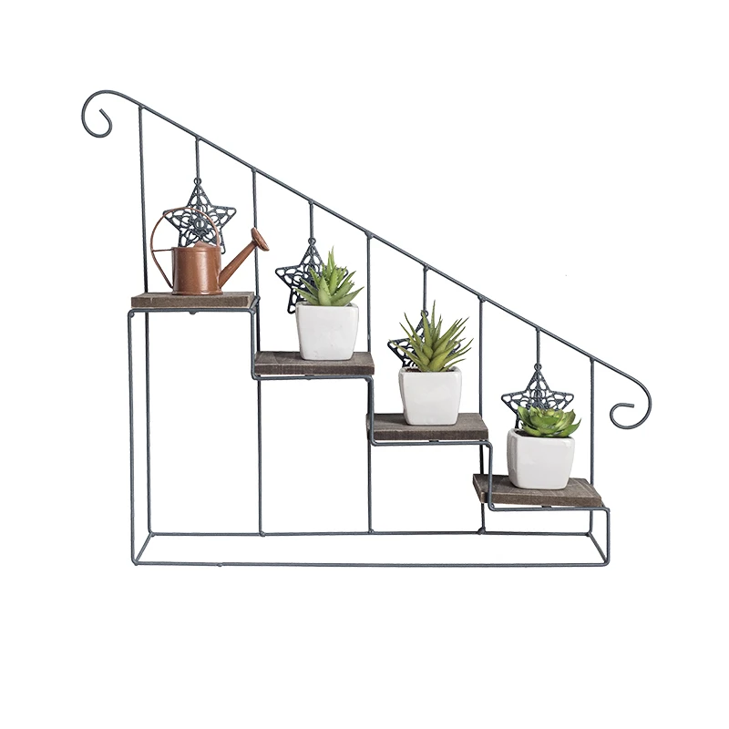 Креативный стиль вращающейся лестницы с металлическим порошковым покрытием кованые железные домашние декоративные держатели для цветочных горшков от производителя