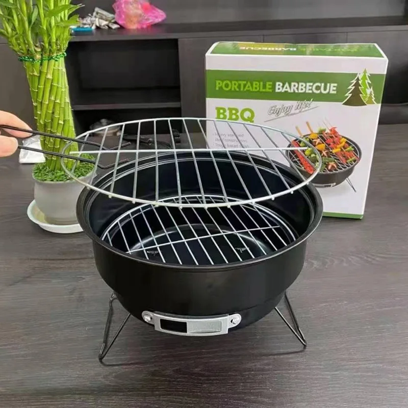 Easy Grill Outdoor Party Charcoal Grill Mini Charcoal  BBQ Round charcoal grill