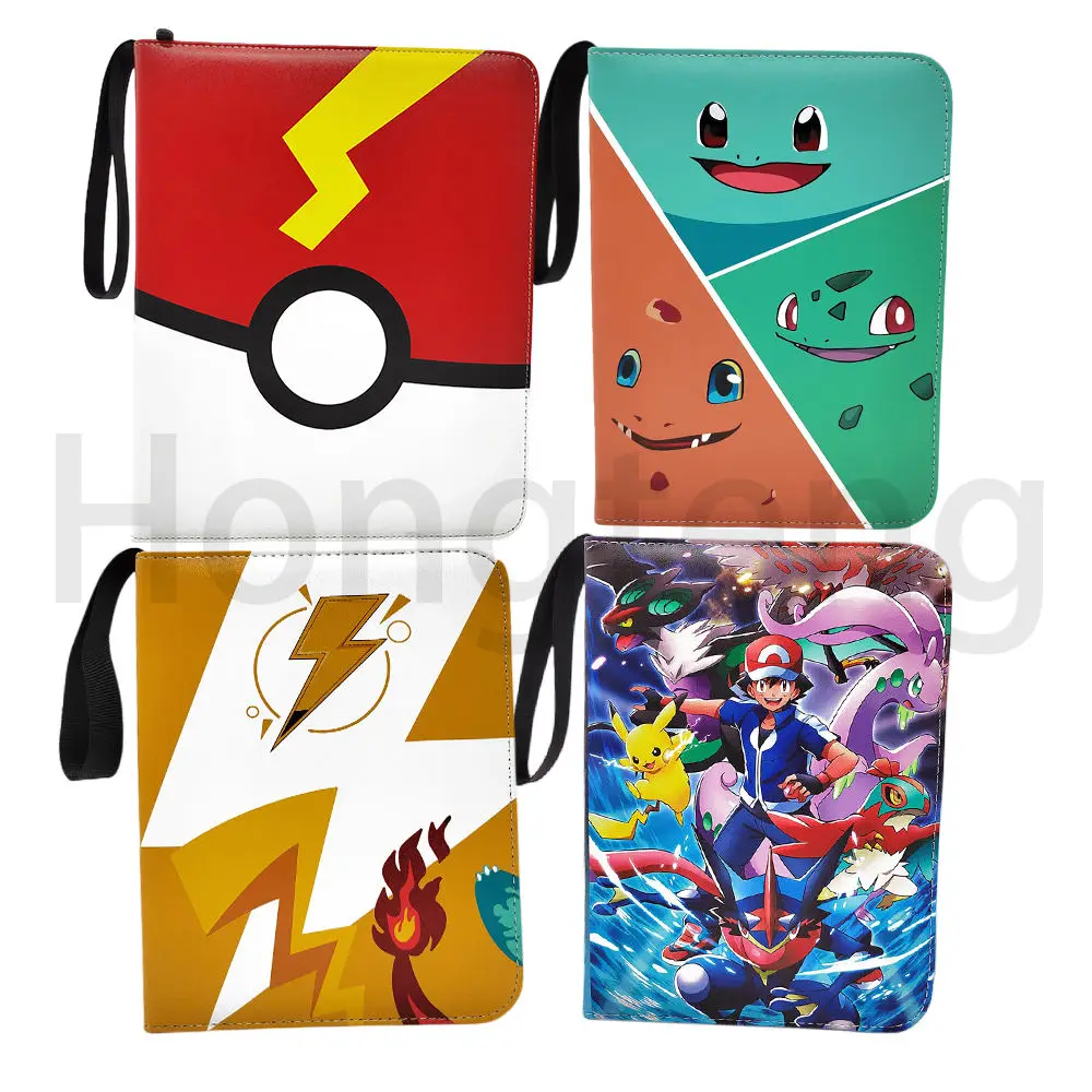 Custom Pu Leather Sport Basketball 4 9 Pockets Trading Collector Folder Holder Binder For Pokemon Game Cards With Zipper