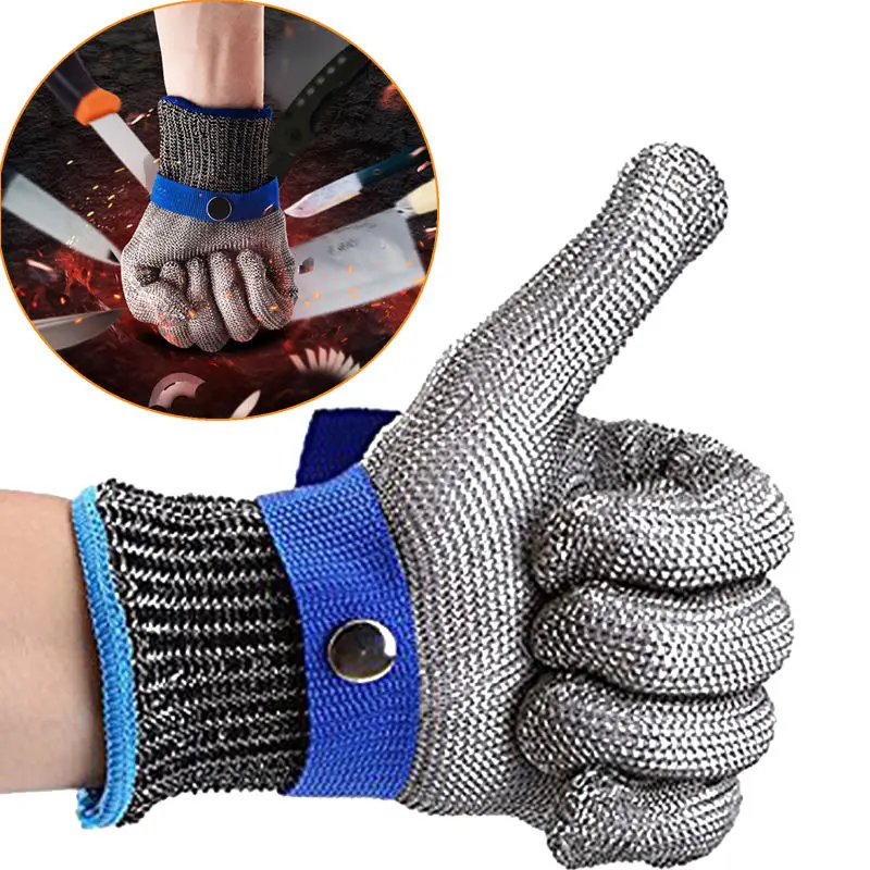 Butcher anti cut stainless steel wire Protective Knife metal Hand Cut Resistant Wire Mesh Work level 5 safety gloves