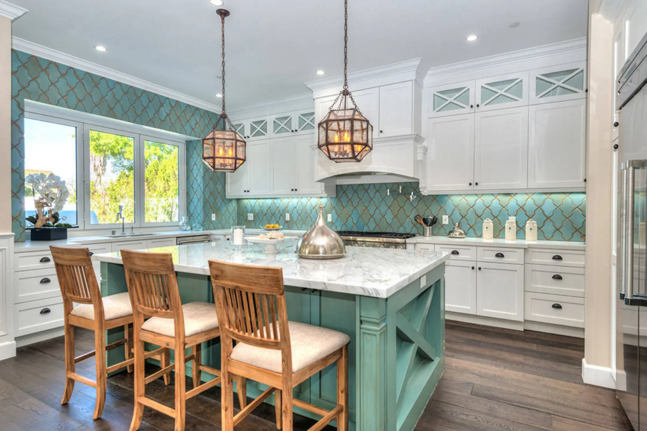 Modern design fresh shape custom kitchen cabinet