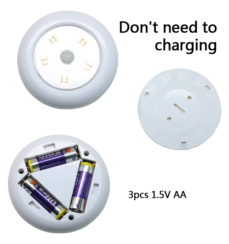 
Battery powered kitchen under cabinet led lighting with motion sensor closet light 2 pucks 