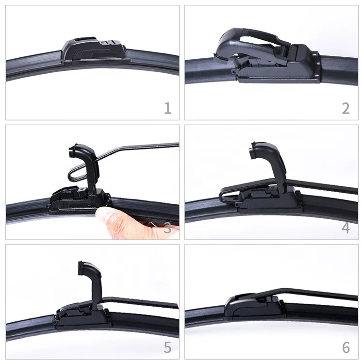 Wiper Blades Universal U/J Type Soft Frameless Bracketless Auto Car Windshield Wiper, Applicable for Rain & Freezing Weather