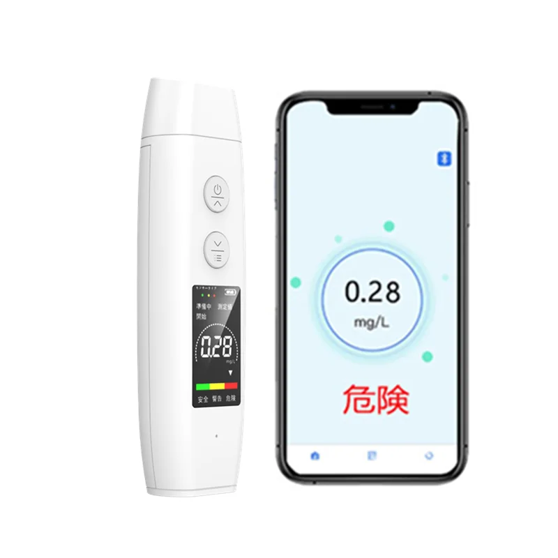 Portable Breath Alcohol Tester Breathalyzer Semiconductor Sensor Meter Smart APP Control Alcohol Checker