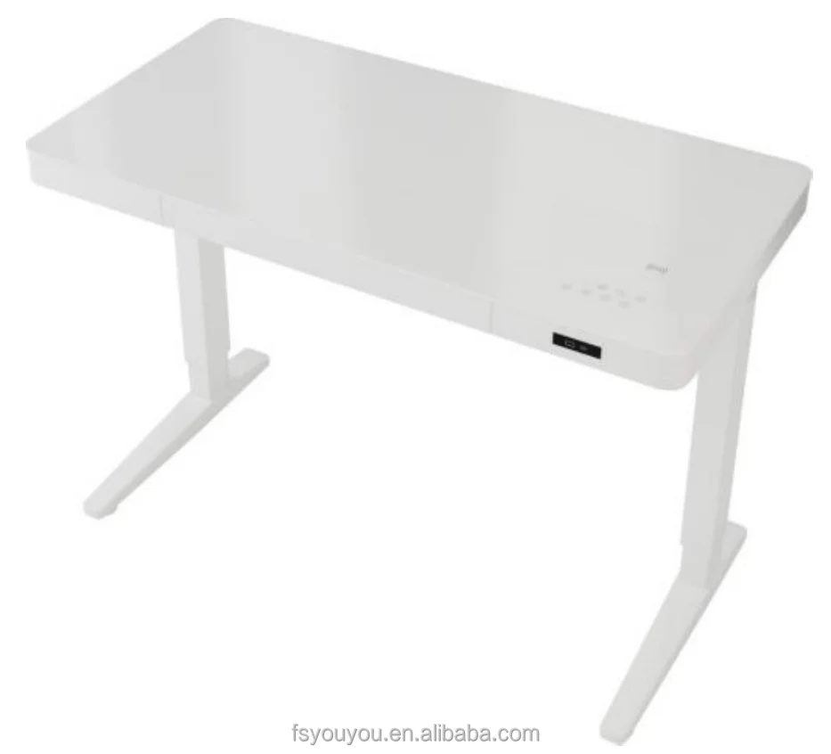 Dual Motor Telescopic Ergonomic Electric Height Adjustable Work And Home Glass Top lift Office Desk