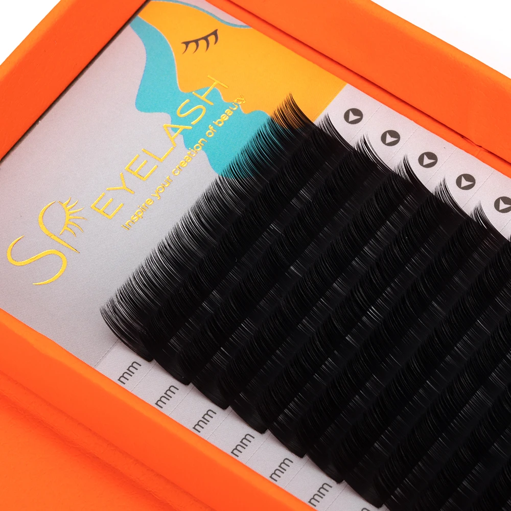 Korean PBT Private Label Custom Packaging Individual Faux Mink Lashes Cashmere Eyelashes Trays Volume Classic Eyelash Extension