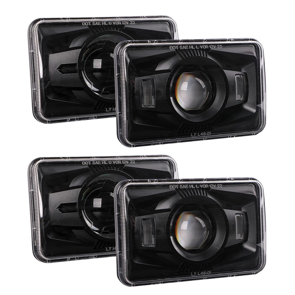 For Kenworth T800 T400 T600 Classic Truck Accessories 4x6 Inch Led Square Headlights For Kenworth Peterbilt Frelightliner