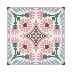 Retro pattern tile kitchen ground pink floor tiles non-slip balcony antique wall tiles
