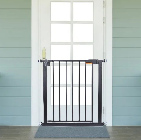 Child Safety Barrier Gate Pressure Mounted Metal Pet Fence for Kids and House Plastic Baby Gates with Stair Support