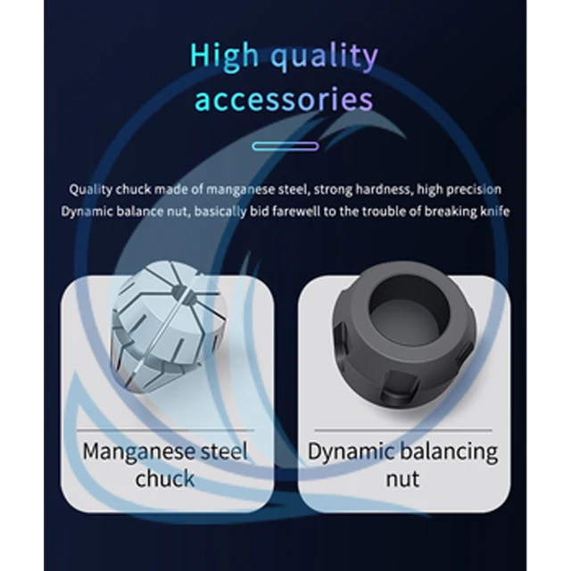 CNC Engraving Machine Top Quality 0.8KW ER11 Grinding Automatic Tool Change Spindle For CNC Router CNC Spindle Set