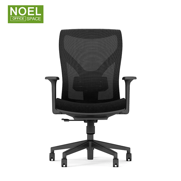 Modern armchair black middle back swivel full mesh staff chair task chair