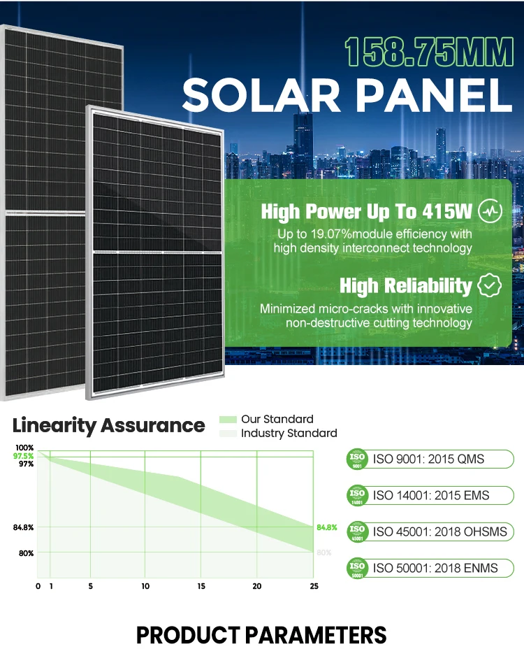 Factory direct sale solar modules 144 half cells 390-410W transparent photoelectric conversion solar energy panels