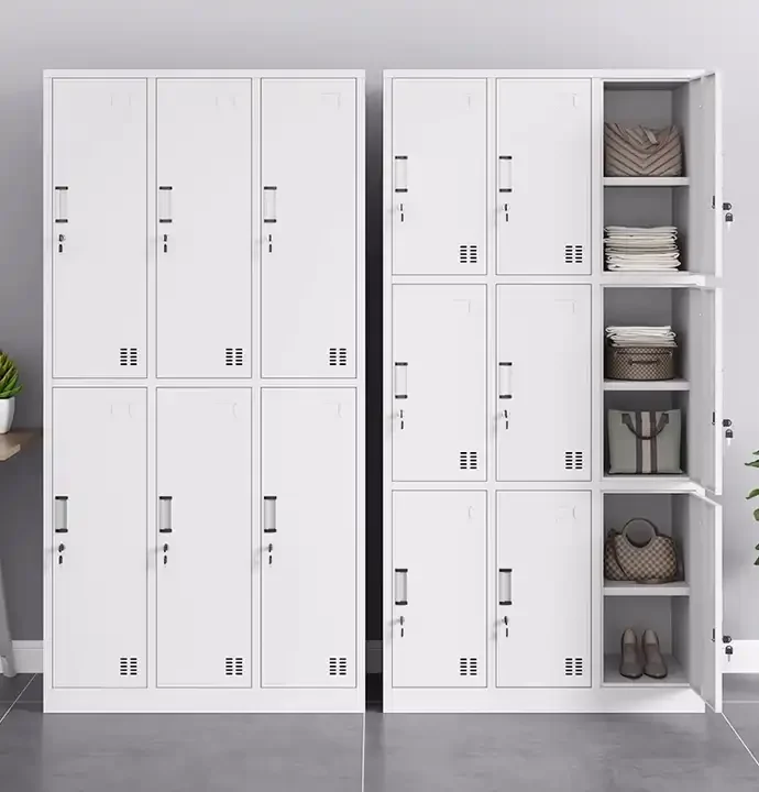 High Quality School Dormitory Locker Multi-door Metal 6 Compartment Safety Locker