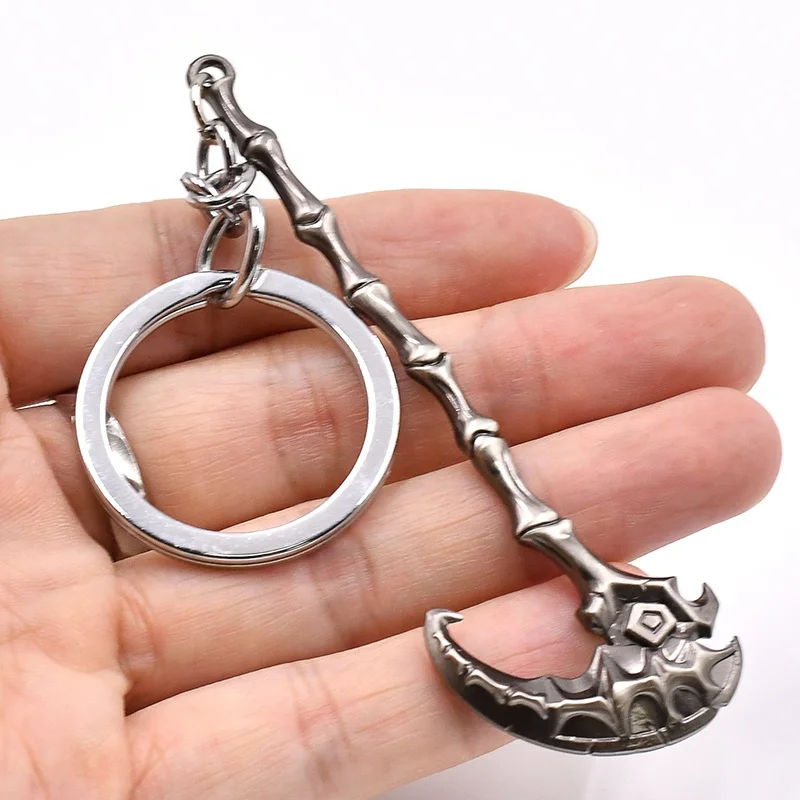 Popular Game Leagues of Legends Characters Weapons Model Keychain Toy Metal Keyring 9cm Mini Pendant for Fashion Decoration Gift