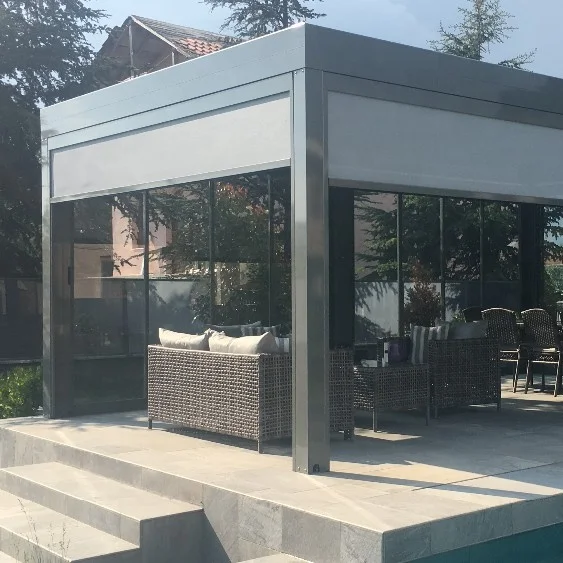 Lianhong  smart Control Garden Sunshade  Open Roof Pergola lead the industry made in china