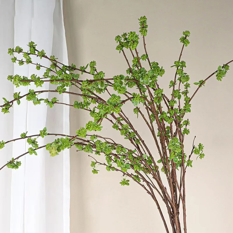 Spring flowers artificial flowers 51.57'  Green small bean Milan nut twigs tree branch for home decoration