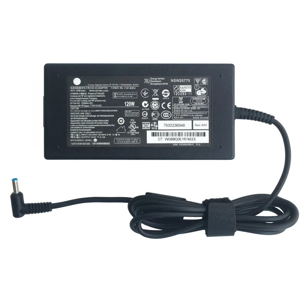 Original Laptop Charger 19.5V 6.15A 120W for HP 710415-001 709984-001 HSTNN-LA25 PA-1121-62HE 732811-001 PA-1121-62HA Ac Adapter