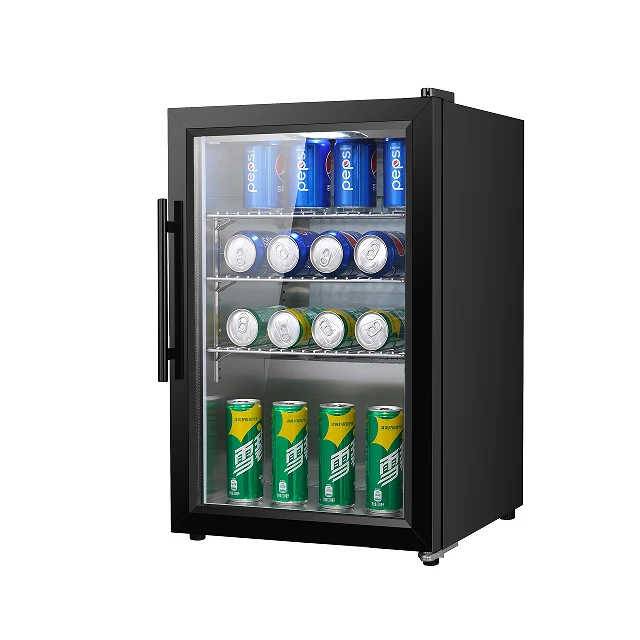 Black Beverage Drink Cooler Fridge milk vegetable refrigerator Beverage cooler