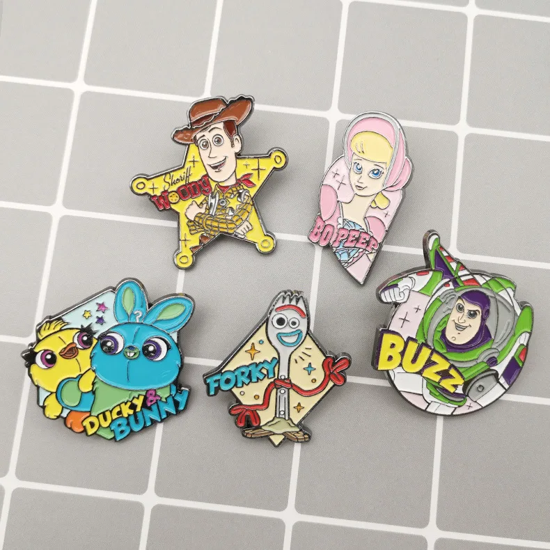 
Wholesale Toy Story Pin Backpack Sweater Denim Shirt Fashion Ornaments Lapel Pin Metal Ename Brooch Badge 
