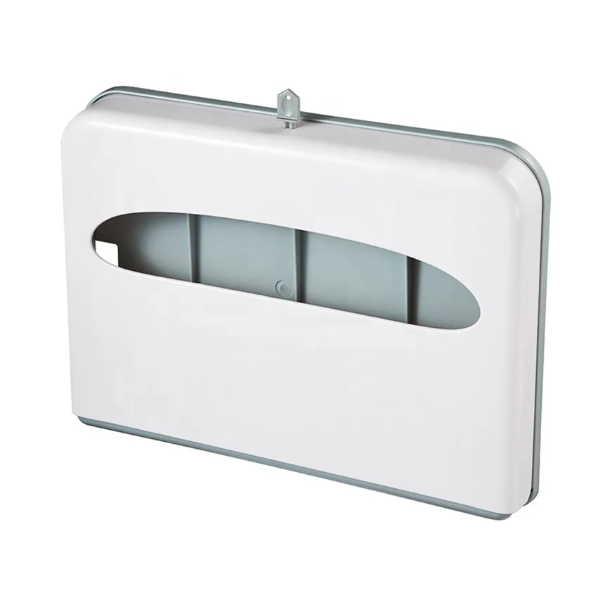 Wall Mount Half-Fold Toilet Seat Cover Dispenser white plastic toilet paper seat cover holder